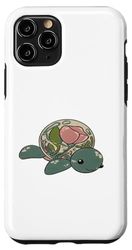 Custodia per iPhone 11 Pro fumetto colorato tartaruga flower power