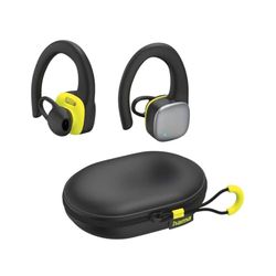 Hama | Auriculares Inalámbricos Bluetooth Deportivos (Auriculares Deportivos con hasta 7h de Música, IPX5, Micrófono) Negro y Amarillo