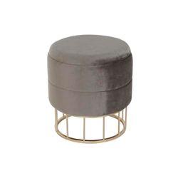 DKD Home Decor Fotstöd Guld Mörkgrå Polyester Metall 38 x 38 x 41 cm