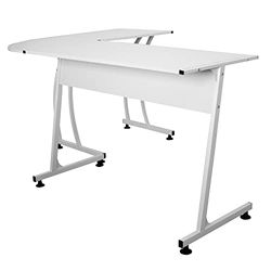 Gardenia Corner Blanc Bureau d'angle en Acier, 112,5 x 147,5 x 74 cm