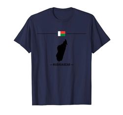 Bandera malgache con mapa y nombre del país Madagascar Camiseta