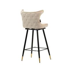 SILLA TACHUELAS VELVET NEGRA HARPERS 56x62x96CM