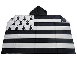 AZ FLAG Drapeau Bretagne 150x90 cm - Cape Drapeau Breton France 100% Polyester avec Manches Intégrées - Body Flag 80g