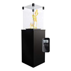KRATKI Foyer à gaz Patio Mini | 4-8,2kW | 1366x427mm | Acier | Foyer de Jardin avec Commande à Distance | Conduite de gaz Liquide |Foyer à gaz pour terrasses, Jardins | Foyer d'extérieur