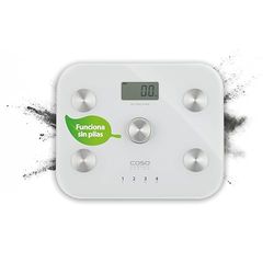 CASO Body Energy Fit - Báscula De Baño Digital de densidad ósea, aqua, grasa corporal y muscular, 4 perfiles de usuario guardables, Graduación de 100g precisión, Plataforma de Vidrio, 150kg, blanca
