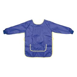 Idena 611187 - Avental de artesanato para crianças dos 9 aos 10 anos com mangas compridas e fecho de velcro, em cor azul, ideal para pintar, fazer artesanato, cozinhar e encolher