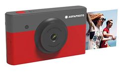 AgfaPhoto AGFA foto, Realipix Mini S – direktbildskamera (foto 5,3 x 8,6 cm – 2,1 x 3,4 tum, 10 MP, LCD-skärm 1,7 tum, Bluetooth, litiumbatteri, termisk sublimering 4-pass) svart & röd
