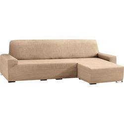 ECOMMERC3 | Funda Sofá Chaise Longue Brazo Corto Derecha Elástica de Jacquard – Funda Sofá ChaiseLongue Color Beige Ajuste Universal con Espumas de Sujeción y Gomas Antideslizantes