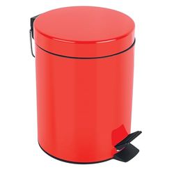 Spirella - Poubelle à pédale Acier SYDNEY - Design Moderne, Ouverture Facile, Seau Intérieur Amovible - Accessoire Salle de Bain ou Cuisine - Rouge - 3L