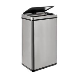 WELL HOME Intelligente vuilnisemmer zonder poten met automatisch openen of handcontact, 50 l, 35,5 x 26 x 56 cm, grijs