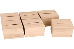 Artemio Set di 6 salvadanai quadrati in legno, 6 x 6 x 6 cm