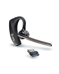 Poly Voyager 5200 UC Trådlöst headset och laddningsstation (Plantronics) – Bluetooth-headset för ett öra (mono) med mikrofon med brusreducering – anslutning till mobiltelefon/Mac/PC via Bluetooth