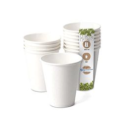 GREENBOX Bicchieri di carta biologica, monouso, compostabili e biodegradabili, 50 pezzi, 250 ml, 10 oz