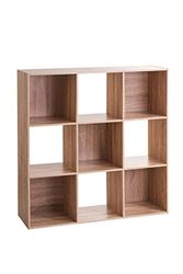 Five Plank met 9 vakken, 100,5 x 32 x 100,5 cm, hout, bruin