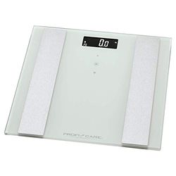 ProfiCare PC-PW 3007 FA 8-in-1 Glass Analysis Scales with Body Fat Analysis, Digital Personal Scales with Step-On Automatic Mechanism, Bathroom Scales with High-Quality Weighing Surface,