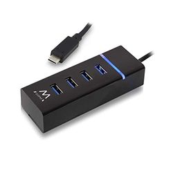 Ewent EW1137 hub de interfaz USB 3.0 (3.1 Gen 1) Type-C 5000 Mbit/s Negro - Concentrador (USB 3.0 (3.1 Gen 1) Type-C, USB 3.1 (3.1 Gen 1) Type-A, 5000 Mbit/s, Negro, Estado, 0,3 m)