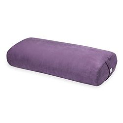 Gaiam Almofada de ioga – almofada de meditação retangular longa – almofada de apoio para ioga restauradora e sentar-se no chão – alça de transporte integrada – capa lavável na máquina – roxo