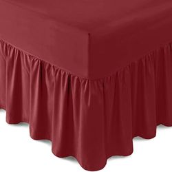 Gaveno cavalia Drap-Housse avec Jupe en Percale, Bordeaux, 35.5 x 7 x 4.5 cm