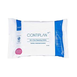 CONTIPLAN Incontinence Cleansing Cloths with Barrier Cream - 40 Packs of 8 Cloths (320 Cloths) - All in One Cleansing Wipes Cleanses, Soothes and Moisturises - White