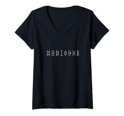 Womens Montague Reflections - Personalized Mirrored Last Name Art V-Neck T-Shirt