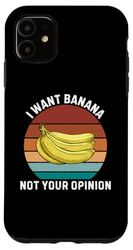 Carcasa para iPhone 11 Retro Quiero plátano no tu opinión Vintage Banana Fruit