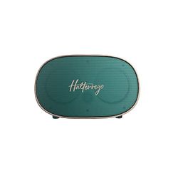 Halterrego Enceinte Bluetooth Style rétro Couleur Verte. BT V5.0, Lecteur de Carte Micro SD, Aux in, 6w RMS, Batterie Rechargeable de 1200mAh.