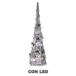 Vacchetti Albero Led Legno Bianco Innevato con Micro Led
