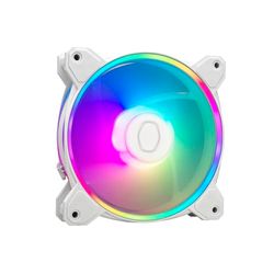 Cooler Master MasterFan MF120 Halo2 White ARGB: Case & Cooling Fan, Dual Ring Addressable RGB Lighting, Rifle Bearing, Enlarged Air Balance Blades with Jam Sensor Protection & Upgraded Driver IC 120mm