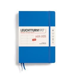 LEUCHTTURM1917 370723 Agenda semana vista Medium (A5) 2025, 18 meses (07.2024-12.2025), Tapa Dura, Sky, Inglés