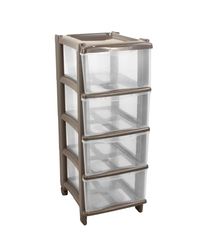 GIO'STYLE Cassie Commode Essentielle avec 4 tiroirs Anthracite, Polypropylène (PP), T.U