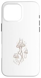 Minimalistic Line Art Aesthetic Mushroom Case for iPhone 16 Pro Max