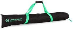 K&M 21422 Borsa da trasporto per 2 supporti per altoparlanti e monitor - in nylon, tessuto in lino, nero con logo K&M