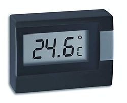TFA Dostmann Thermomètre numérique intérieur, mini et maniable, mesure température ambiante, plage de -10°C à +60°C, précis et lisible, noir