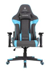 Oversteel - ULTIMET Chaise de gaming professionnel, tissu respirant, accoudoirs en 2D, réglable en hauteur, dossier inclinable à 180°, piston à gaz classe 3, jusqu'à 120Kg, noir/bleu