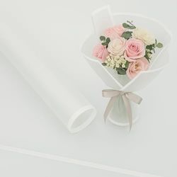 BBJ WRAPS Papel de regalo de flores esmeriladas, líneas blancas, paquete de regalo, suministros de ramo de floristería, 20 unidades (blanco)