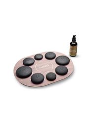 ELEEELS S1 Hot Stone Massage Set de 8 Pierres Chaudes en Basalte Chauffe-Thérapie Luminothérapie Aromathérapie Massage Visage, Dos Jambes et du Corps pour Spa Relaxation et Bien-être Noir