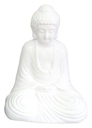 HOMEA 5dej1345bc Statua Disegno Buddha Ceramica Bianco 21 x 14 x 30 cm