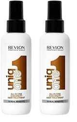 Revlon Professional UniqOne, Masque en Spray Sans Rinçage (150 ml), Soin Cheveux Nourrissant et Réparateur, Formule Vegan, Tous Types de Cheveux, Coconut (Lot de 2)