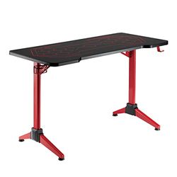 LogiLink Gaming-bureau met RGB-verlichting en krasbestendig tafelblad van gehard glas (geo-honingraatpatroon)