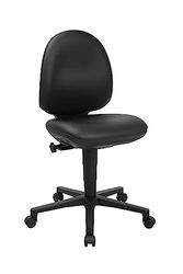 Topstar TEC 50, comfortabele bureaustoel, bureaustoel, werkkruk, rolkruk, kunstleer, zwart