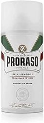 Proraso Espuma afeitar, 300 ml, crema afeitar que protege la piel sensible, gel afeitar nutritivo con extractos de avena y té verde, blanco