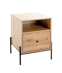 Haku Möbel Console chêne, Noir, MDF, métal - Dim.: L 45 cm x H 60 cm x P 47 cm, Style: Modern