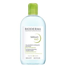 Bioderma Sébium H2O Micellar Water - Purifying Cleanser to Remove Make Up, Impurities & Pollution for Acne Prone, Oily & Combination Skin - Prevent Blemishes, 500ml