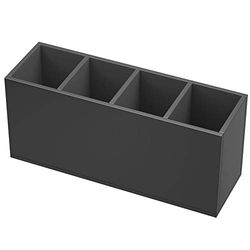 NIUBEE Porte-crayons en acrylique transparent à 4 compartiments pour comptoir et accessoires de bureau (noir)