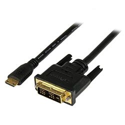 StarTech.com Cable de 1m Mini HDMI a DVI - Cable DVI-D a HDMI (1920x1200p) - Mini HDMI Macho de 19 Pines a DVI-D Macho - Cable Adaptador para Monitor Digital - Adaptador Mini HDMI a DVI (HDCDVIMM1M)
