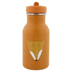 Trixie Drinking Bottle - Mr. Fox - 350ml Stainless Steel Water Bottle for Kids - Orange - Leakproof - Eco-Friendly and BPA-Free