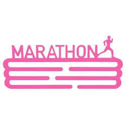 WELL HOME - Porte-médailles Marathon rose capacité 15 médailles 30x13,5cm - Cadeau pour coureurs