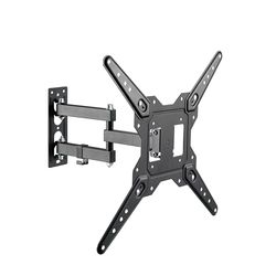 PureMounts TV-väggfäste, universellt lutningsbart svängbart fäste med ledad arm, maximal VESA 400 x 400 mm för 23–55 tum platt, böjda TV-skärmar upp till 30 kg, svart
