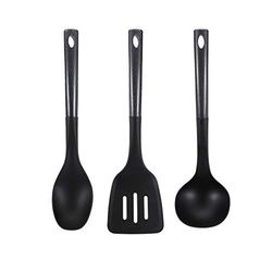 San ignacio Lot de 3 ustensiles de cuisine en nylon MERITA GT 3, acier, noir