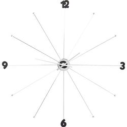 Kare Design relógio de parede Like Umbrella Balls, crómio, 100 cm de diâmetro, moldura da haste, movimento de quartzo, objeto decorativo para sala de estar, escritório em casa, pilhas não incluídas,